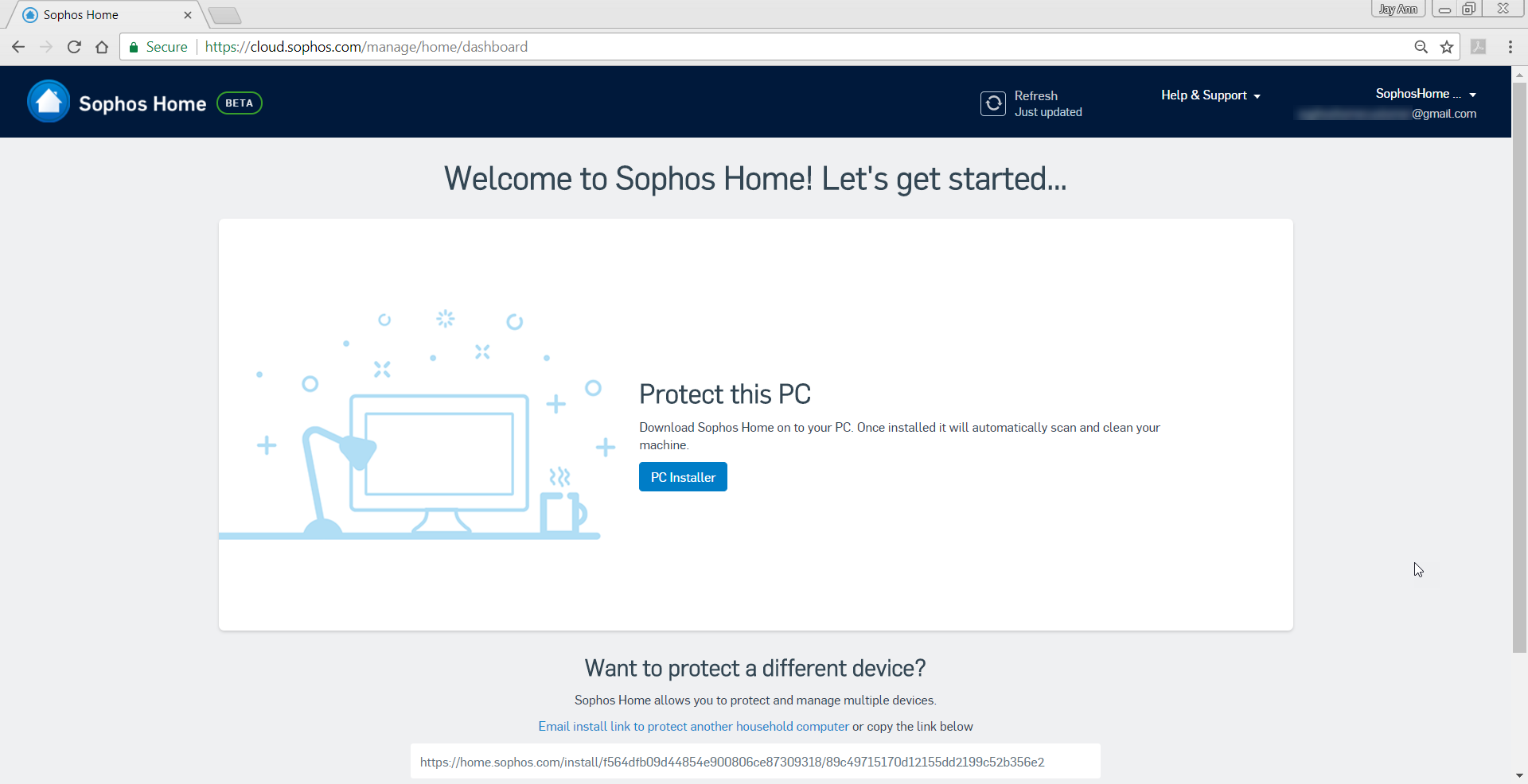 sophos home download will not open